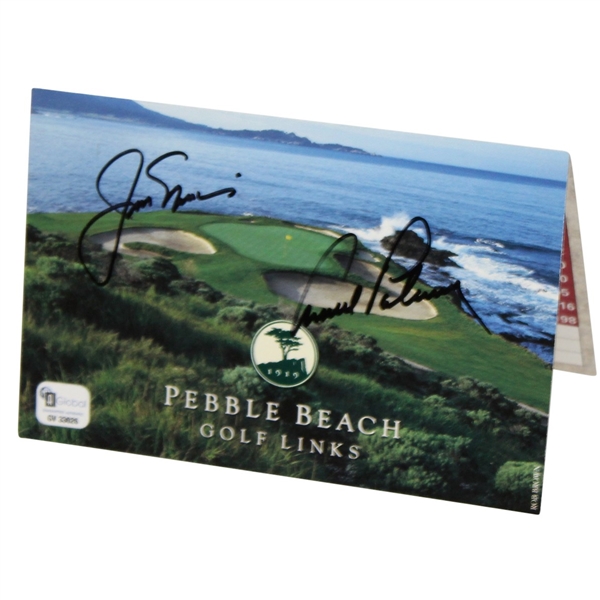 Arnold Palmer & Jack Nicklaus Signed Pebble Beach Golf Links Scorecard JSA ALOA