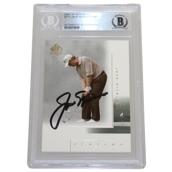Jack Nicklaus Signed 2001 SP Authentic 'Major Players' Golf Card BECKETT #0010379938