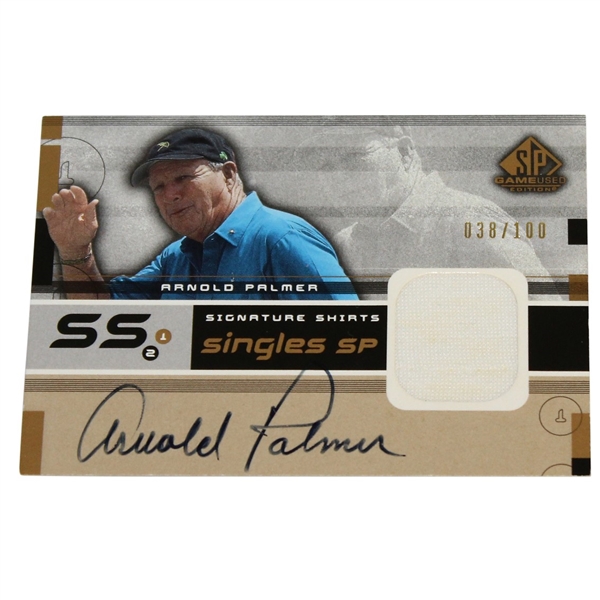 Arnold Palmer Signed SP Signature Shirts Game Used Tour Gear 038/100 Golf Card JSA ALOA