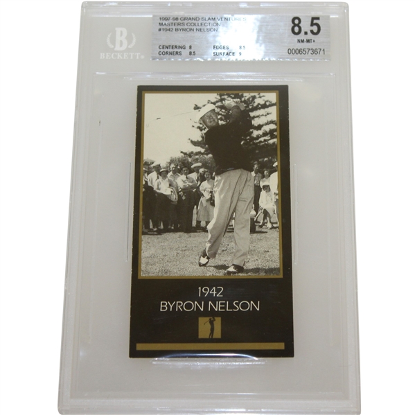 Byron Nelson '1942' Grand Slam Ventures Masters Collection Card BECKETT NM-MT 8.5 #0006573671