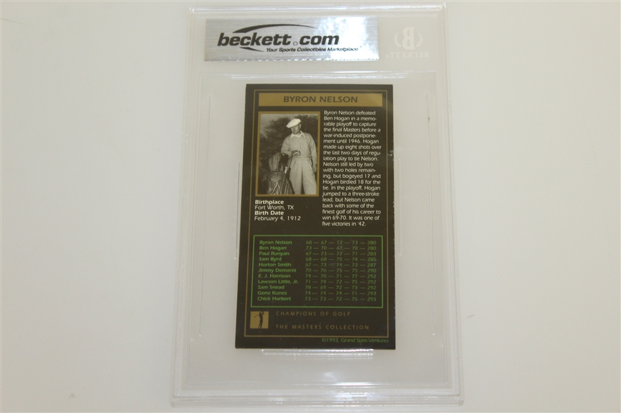 Byron Nelson '1942' Grand Slam Ventures Masters Collection Card BECKETT NM-MT 8.5 #0006573671