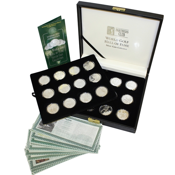World Golf Hall of Fame One Troy Ounce Fine Silver Medals - Complete Set (24 coins) in Case