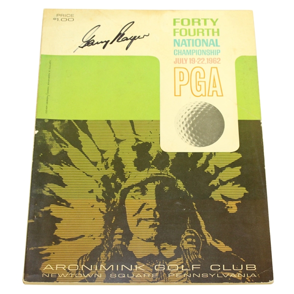 Gary Player Signed 1962 PGA Championship at Aronimink GC Program JSA ALOA