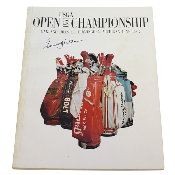 Gene Littler Signed 1961 US Open Championship at Oakland Hills CC Program JSA ALOA