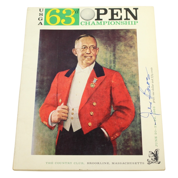 Julius Boros Signed 1963 US Open Championship at The Country Club Program JSA ALOA