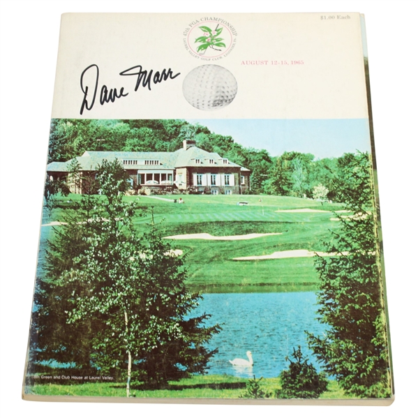 Dave Marr Signed 1965 PGA Championship at Laurel Valley GC Program JSA ALOA
