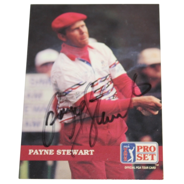 Payne Stewart Signed 1992 PGA Tour Pro Set Golf Card JSA ALOA