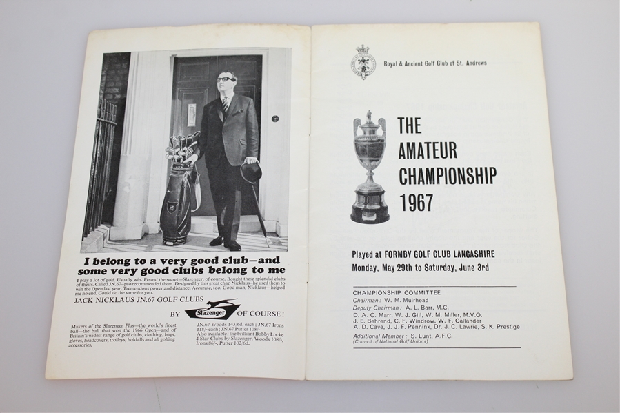 Bob Dickson Signed 1967 British Amateur at Formby Golf Club Program JSA ALOA