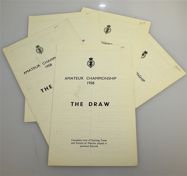 1958 British Amateur at The Old Course St. Andrews Program with Daily Draw Sheets