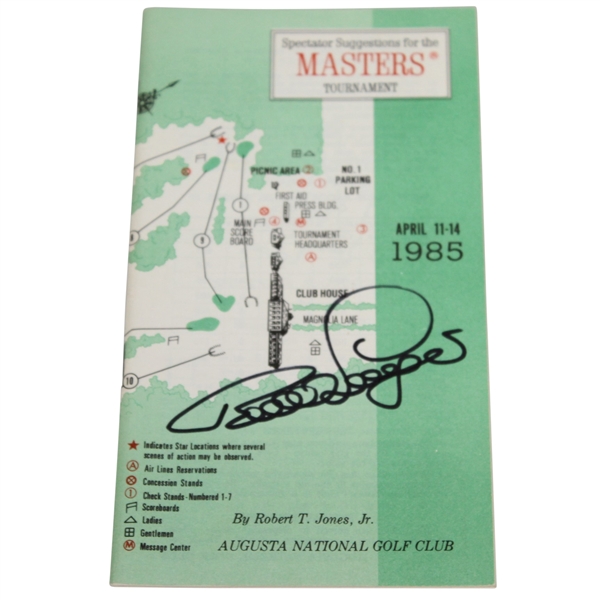 Bernhard Langer Signed 1985 Masters Tournament Spectator Guide JSA ALOA
