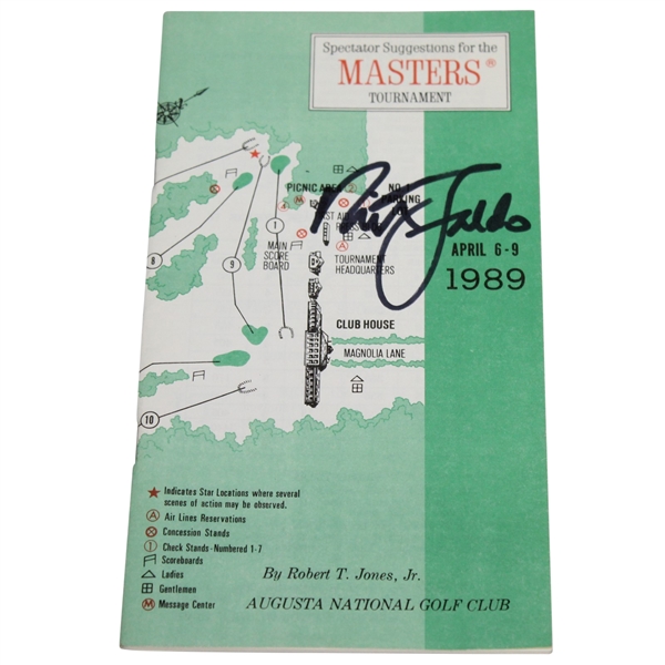 Nick Faldo Signed 1989 Masters Tournament Spectator Guide JSA ALOA
