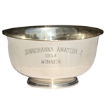 Don Cherrys 1954 Sunnehanna Amateur Champions Sterling Silver Bowl - Inaugural Event