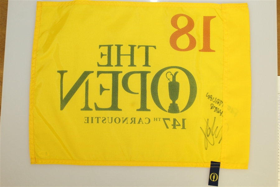 Francesco Molinari Signed 2018 OPEN at Carnoustie Flag with 'First Italian Champ' Beckett #E62876