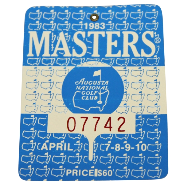 1983 Masters Tournament Badge #07742 - Seve Ballesteros Winner