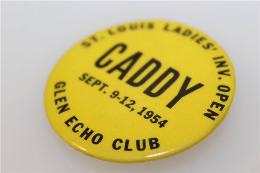 1954 St. Louis Ladies' Invitational Open at Glen Echo Club Caddy Badge