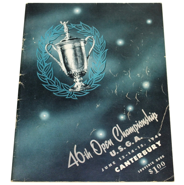 1946 US Open Championship at Canterbury Program - Lloyd Mangrum Winner