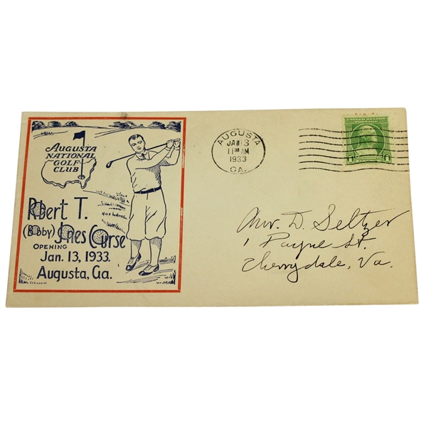 1933 Augusta National Golf Club 'Bobby Jones Course Opening' FDC - Red