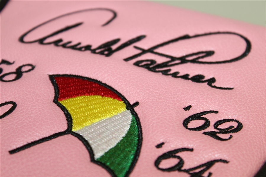 Arnold Palmer Bay Hill Pink Mallet Putter Cover with Years of Masters Victories - Odyssey