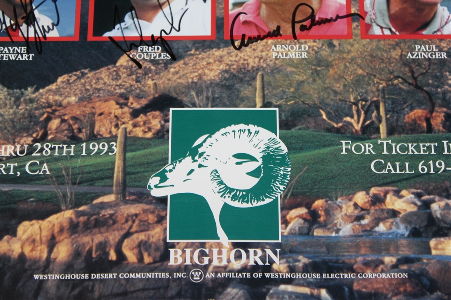 Payne Stewart, Arnold Palmer, Couples, & Azinger Signed Skins Game Poster JSA ALOA