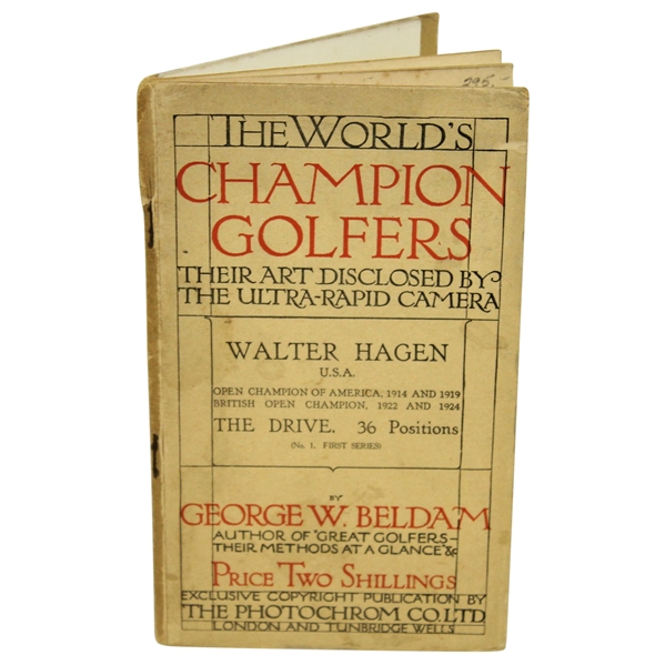 1924 George Beldam 'The World's Champion Golfers' Brochure with Hagen Fold Out Swing Sequence