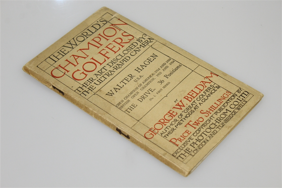 1924 George Beldam 'The World's Champion Golfers' Brochure with Hagen Fold Out Swing Sequence