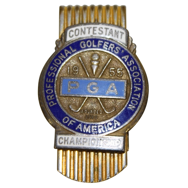 1955 PGA Championship at Meadowbrook CC Contestant Badge - Doug Ford Winner