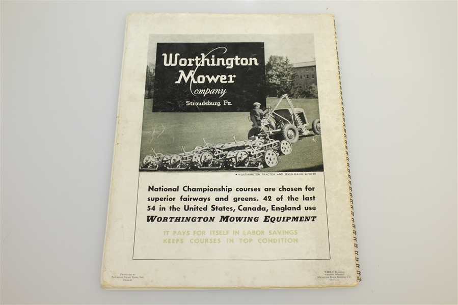 1937 US Open at Oakland Hills CC Official Program - Ralph Guldahl Winner