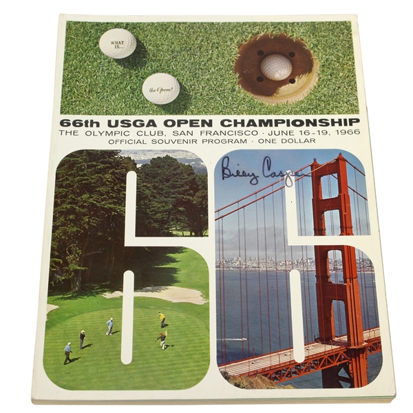 Billy Casper Signed 1966 US Open at The Olympic Club Program JSA ALOA