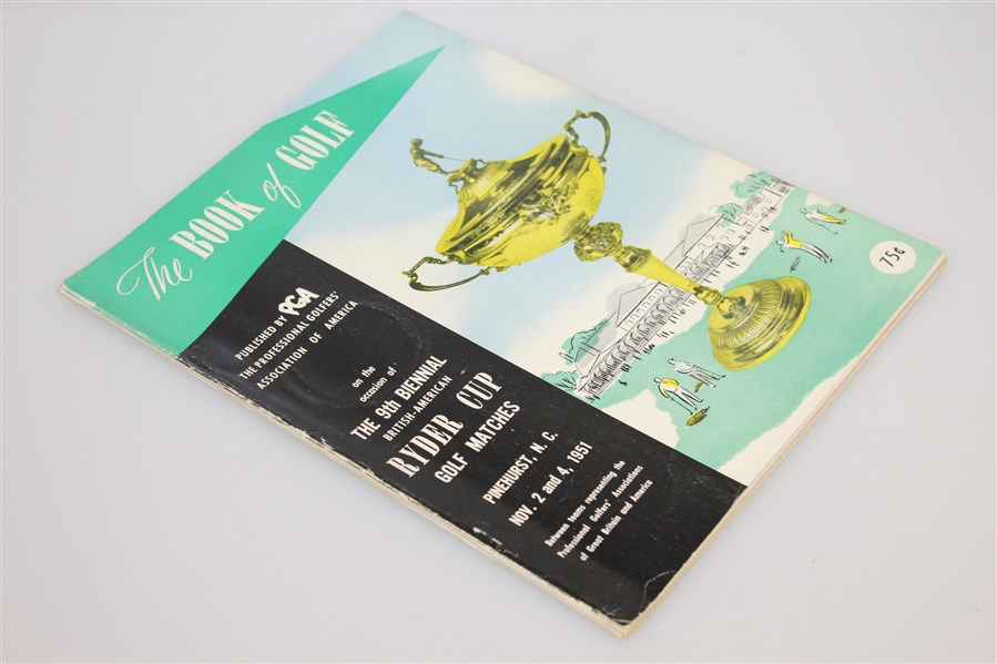 1951 Ryder Cup at Pinehurst GC Official Program - USA 9 1/2 - 2 1/2 - Soft Cover