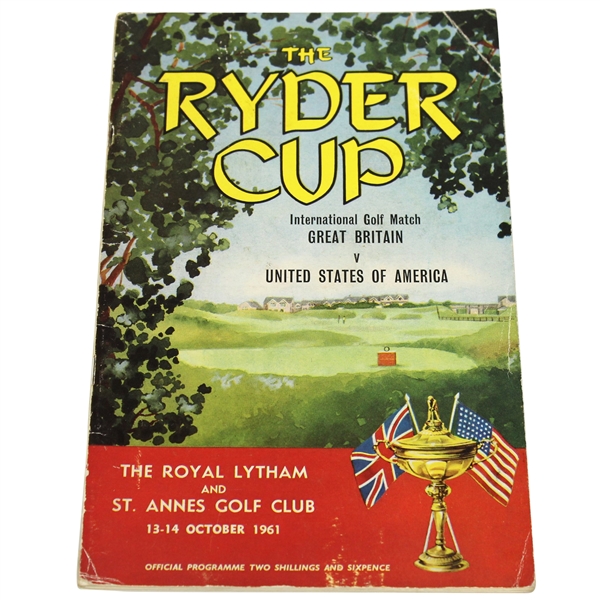 1961 Ryder Cup at Royal Lytham & St. Annes GC Official Program - USA 14 1/2 - 9 1/2
