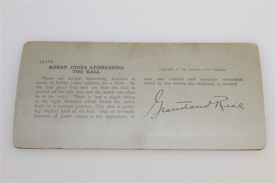 Bobby Jones 1920's Keystone View Company Stereo View Card