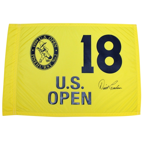 David Graham Signed 1999 US Open at Pinehurst No. 2 Yellow Flag JSA ALOA