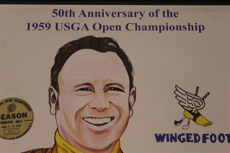 Billy Casper Signed 50th Anniversary of 1959 US Open at Winged Foot Poster JSA ALOA