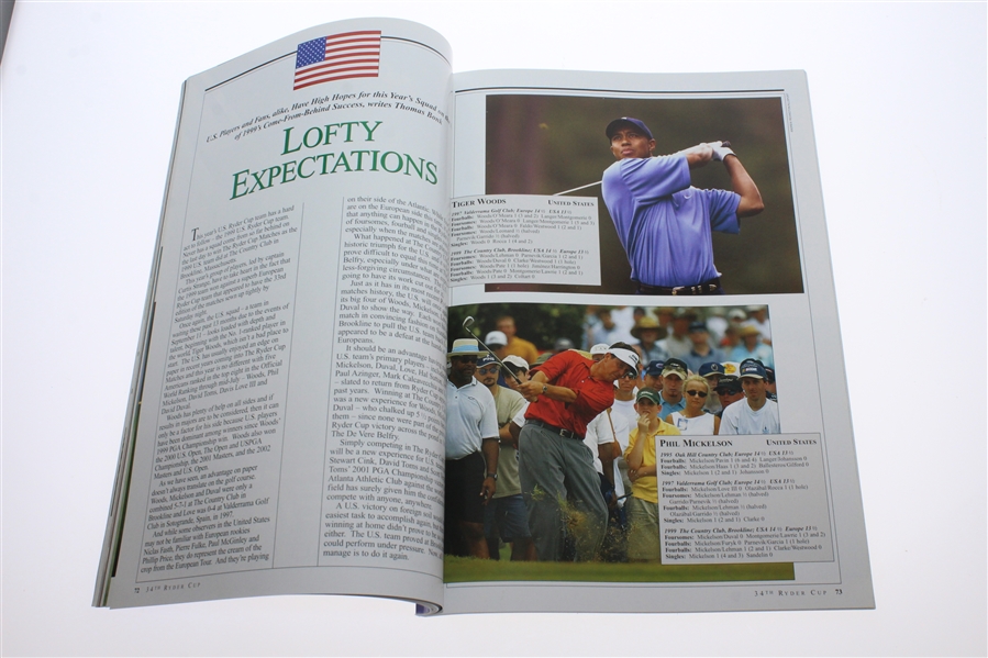 2002 Ryder Cup at The Belfry Program