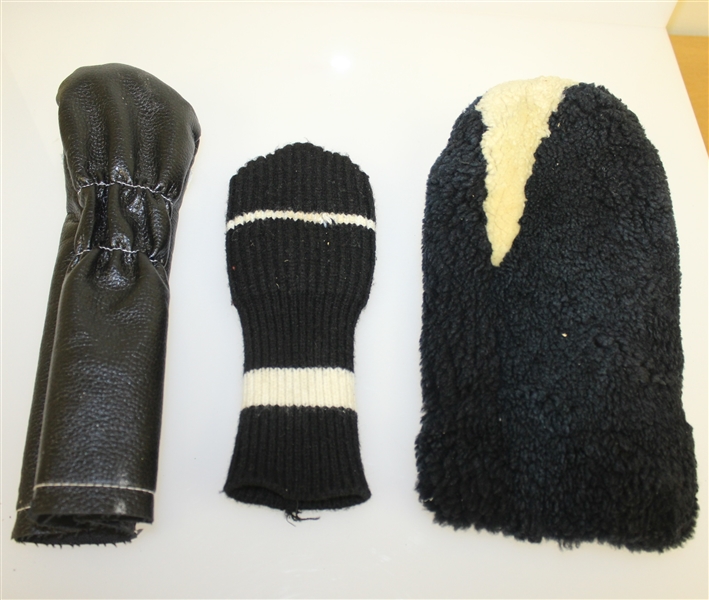 Three Black and White Vintage Headcovers