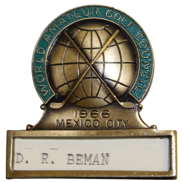 Deane Beman's 1966 World Amateur Golf Championship Contestant Badge - Mexico City