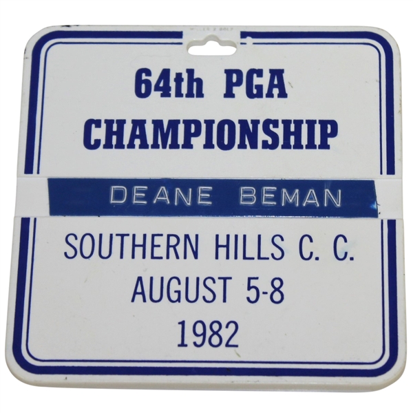 Deane Beman's 1982 PGA Championship at Southern Hills Contestant Bag Tag