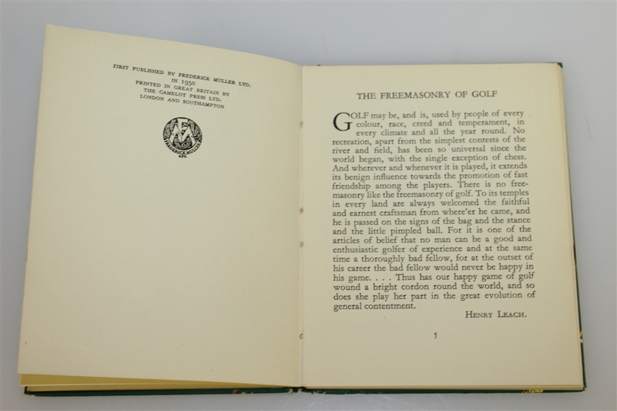 1950 'In Praise of Golf - An Anthology for all Lovers of the Game' Book by Evans & Scott