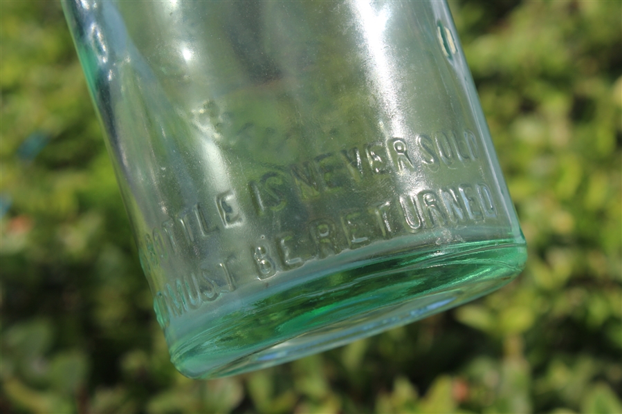 Vintage Old Country Club Methuen Mass. Golfer with Green Glass Bottle - Roth Collection