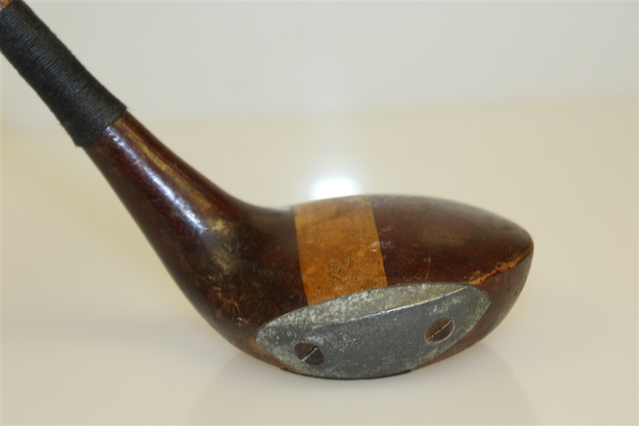 Vintage Hickory Driver - 'D' - Unique Face Inserts and Sole Plate - Roth Collection
