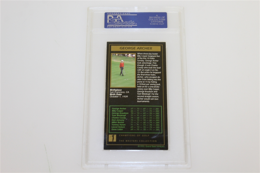 George Archer Signed Grand Slam Ventures Masters Collection Card - PSA/DNA 81996616