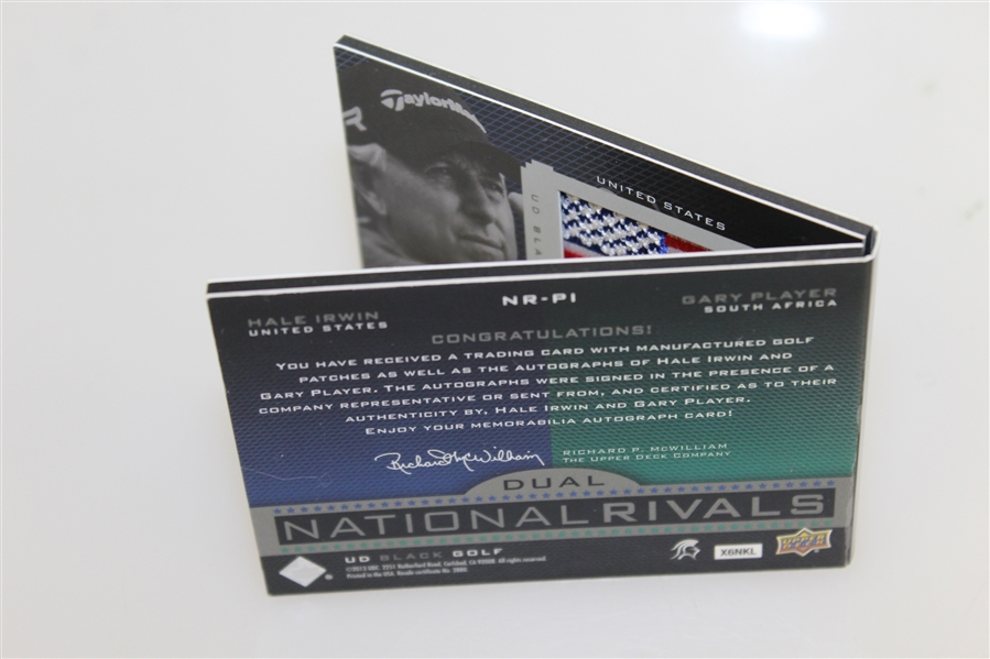 Gary Player & Hale Irwin Signed 'Dual National Rivals' 12/35 Foldout Golf Card JSA ALOA