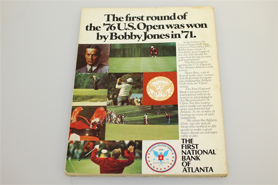 Jerry Pate Signed 1976 US Open Championship at Atlanta Athletic Club Program JSA ALOA