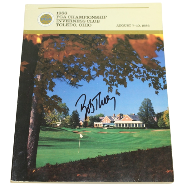 Bob Tway Signed 1986 PGA Championship at Inverness Club Program JSA ALOA