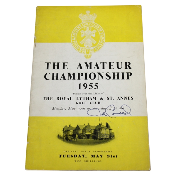 Joe Conrad Signed 1955 British Amateur at Royal Lytham & St. Annes GC Program JSA ALOA