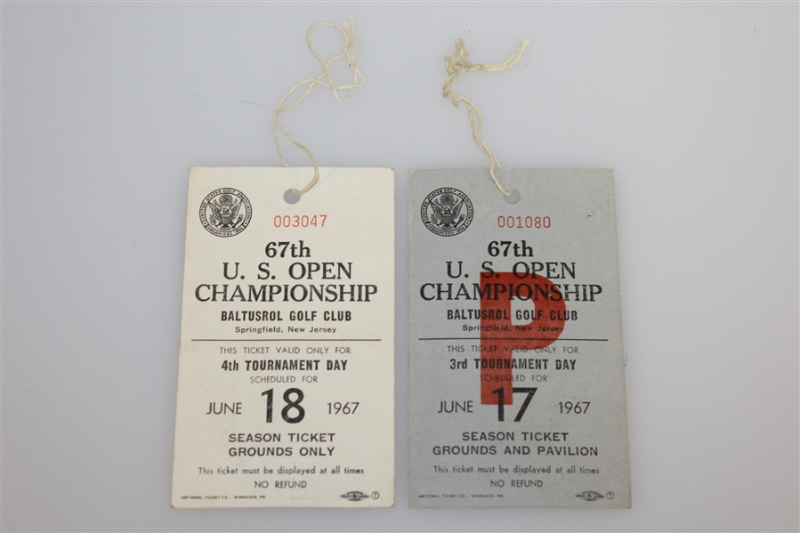Nicklaus Major Victories Badges, Tickets, Pairing Sheets, and more - US Open