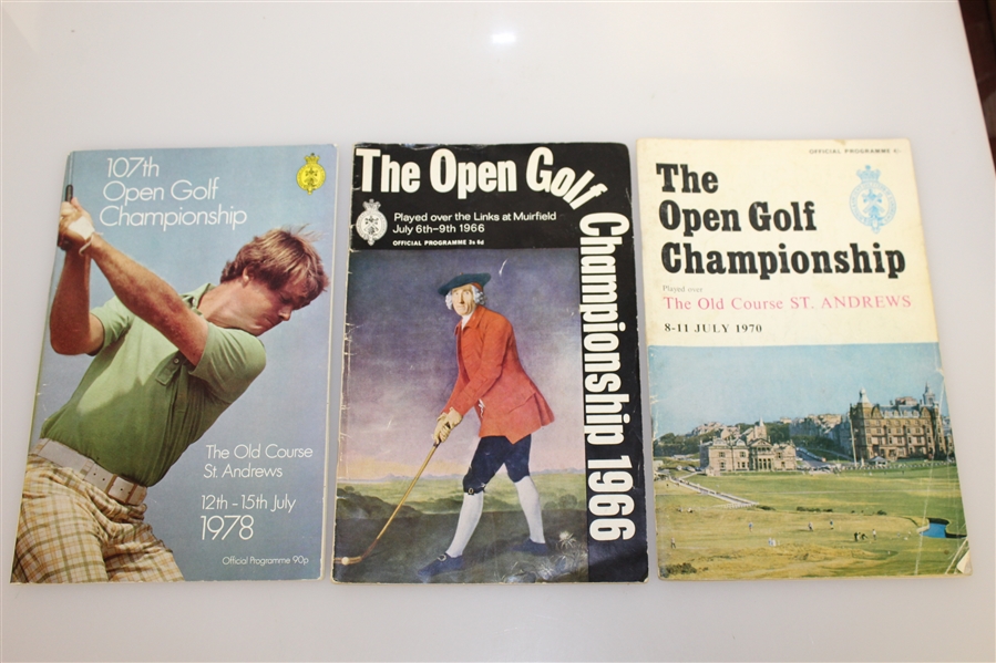 1966, 1970, & 1978 OPEN Championship Programs - Nicklaus Victories