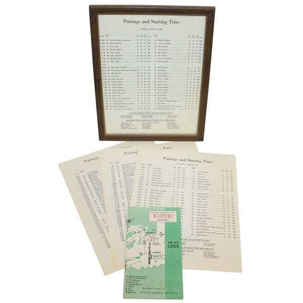 Complete Set of 1986 Thursday-Sunday Pairing Sheets with Spectator Guide