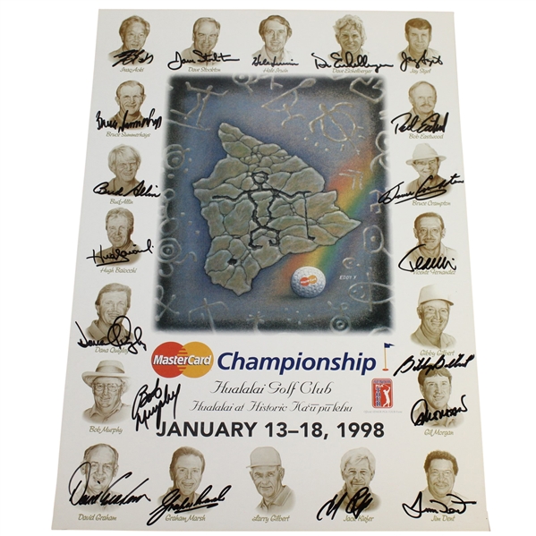 Multi-Signed 1998 MasterCard Championship at Hualalai Poster - Signed by 19 JSA ALOA