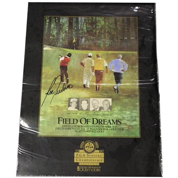 Lee Trevino Signed 1990 PGA Seniors Championship 'Field of Drams' Poster JSA ALOA